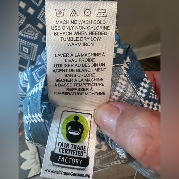 NWT Old Ranch M Organic Cotton Sleeveless Blue Geometric Pattern Tunic Dress - Picture 11 of 15